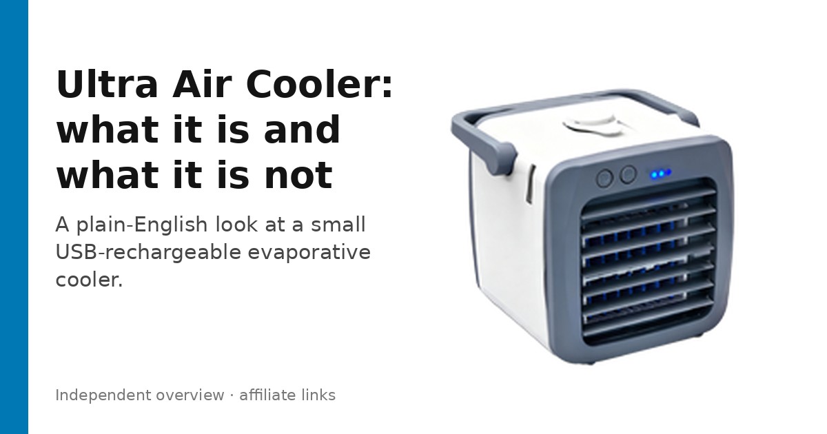Ultra Air Cooler, a small white and grey personal cooler